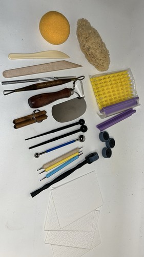 Vintage Lot of 21+ Kemper & Other Clay Pottery Loop Modeling Tools Wooden Metal