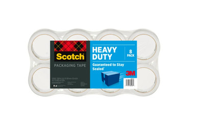 Scotch Heavy Duty Clear Packaging Shipping Moving Tape (8 Pack)  1.88''x54.6 yd