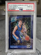 2018 Donruss Optic   Luka Dončić #177 Purple Fast Break Prizm /95 (RC) PSA 10