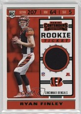 2019 Panini Contenders Rookie Ticket Swatches Ryan Finley #RTS-16 15wb