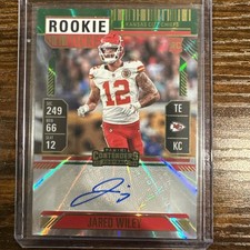2024 Contenders Jared Wiley Green Rookie Ticket Auto RC #187 Kansas City Chiefs