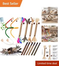 Interactive 12PCS Cat Kitten Toy Pack: Safe Silvervine Snacks  Chew Sticks