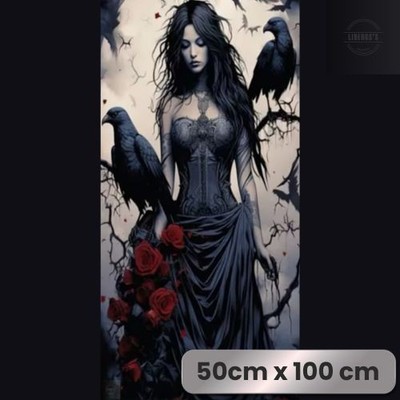 Diamond Painting Bild groß, XXL  50cm X 100cm  Lady in Black