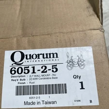 Quorum International 2 Candle Light Wall Vintage Rusted Metal Look 6051-2-5