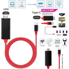 USB-C to HDMI Mirror Cable Adapter 4K HDTV For iPhone 15 16 17 Plus Pro Max