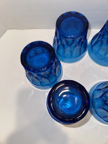 6 Vintage Noritake Perspective Blue Double Old Fashioned Glasses HTF! - Picture 9 of 15