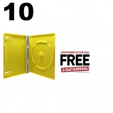 10 STANDARD Solid Yellow Color Single DVD Cases  1-3 DAY