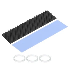 Copper Heatsink 70x20x1.5mm W Thermal Pad Rubber Ring for M.2 SSD Cooler 1 Set