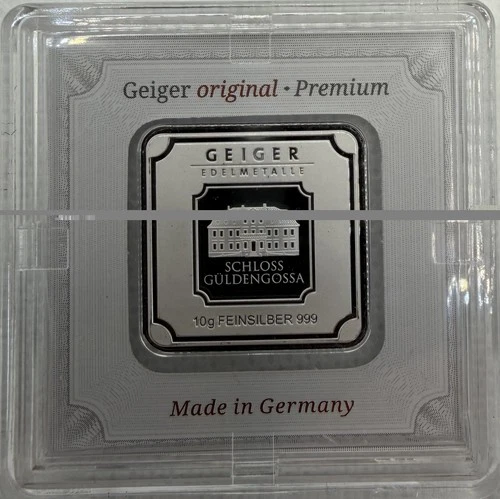 Geiger Edelmetalle 10 Grams 999 Fine Silver Bar Encapsulated Assay
