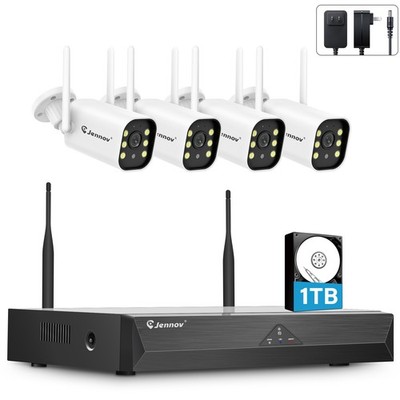 JENNOV 10CH 5MP Outdoor Wireless Security Camera System WIFI CCTV Audio NVR Kit
