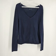 Zadig  Voltaire Pullover Sweater Knit Blue Skull Print V-neck Long Sleeve Sz M