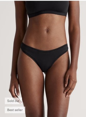 NWOT Quince Women s M Organic Cotton High Cut Thong 6 Pack White Not Black