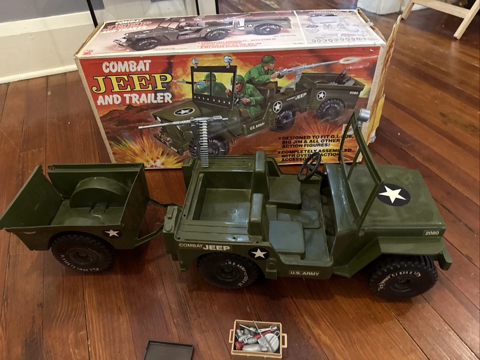 Figura de acción Empire ejército de Estados Unidos 1973 jeep de combate y remolque 1976 con caja original Foto 2 de 4
