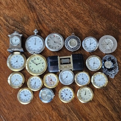 Lot Of 21 Vintage Pocket/Desk Watch Faces Untested For Parts Or Repair