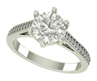 2.5 Ct White Round Cut Moissanite Halo Engagement Ring Sterling Silver Size 7