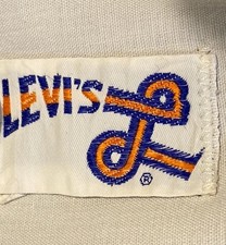 Vintage Levi  s White Tab Orange Label 80  s Blue White Striped Pants 28/27