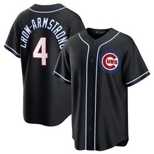 [ALL Stitched] Men's Cubs #4 Crow-Armstro Fashion Black Out 2026 Stitched Jersey