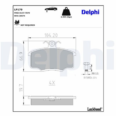 DELPHI Bremsbelagsatz Scheibenbremse LP179 für 360 VOLVO AUDI 340 100 B2 80 81