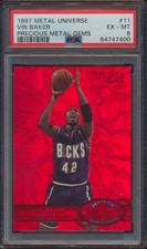 1997 METAL UNIVERSE VIN BAKER PMG PRECIOUS METAL GEMS RED /100 PSA 6!