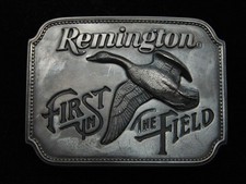 QK11112 VINTAGE 1980 REMINGTON FIRST IN THE FIELD CANADA GOOSE GUN BELT BUCKLE