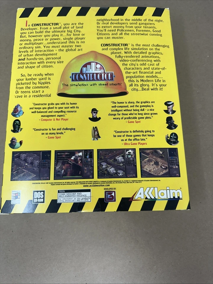 Constructor by Acclaim PC, 1997 Big Box Game - New Sealed - Image 3 of 4