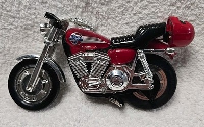 Vintage 1981 Matchbox Kidco Diecast Pull-String Red Harley Davidson Motorcycle