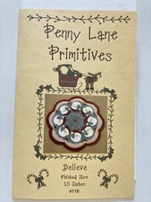 Penny Lane Primitives Candle Mat Believe Santa #119 Wool Felt Applique Pattern