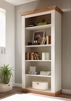 Landhaus Regal Wohnzimmer BüCherregal 102Cm Pinie Weiß Wotan Eiche 87875326