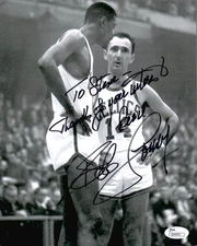 BOB COUSY HAND SIGNED 8x10 PHOTO     BOSTON CELTICS LEGEND     TO STEVE      JSA