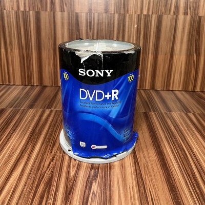 Sony DVD+R 4.7GB 120min 1-16X Recordable Blank Video Discs 100 Pack
