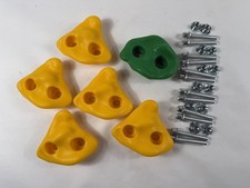 TOPNEW Set 6 Supporti per Arrampicata su Roccia con Bulloni Dadi Bambini Impugnature da Parete Giallo Gioco
