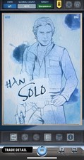WATERCOLOR WAVE 1 BLUE AWARD CARD HAN SOLO 2026 TOPPS STAR WARS DIGITAL TRADER