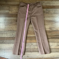VINTAGE Levi's Sta-Prest Pants Men's Size 37x31 Brown Flare USA 10517 6127 7916