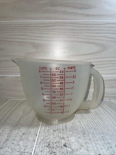 Pichet bol à mesurer vintage Tupperware 8 tasses 2 litres rouge/bleu mélange n magasin