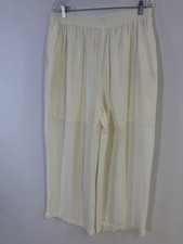 VTG 90s MZM Sport Linen Blend Pants Womens 3X Ivory Elastic Waist USA Made