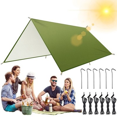 Tarp 3x3m Zeltplane Wasserdicht Sonnenschutz Camping Sonnensegel 210T Polyester