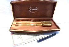 AURORA , " 98 " , COPPIA , stilografica + sfera ,  placc. lam. oro 22 Kt.  NUOVE