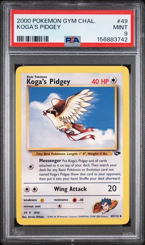 Koga's Pidgey (Unlimited) graded PSA 9 for sale on eBay