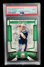 2010 donruss elite #19 tom brady; aspirations xx/50 national promo PSA 9  POP 2