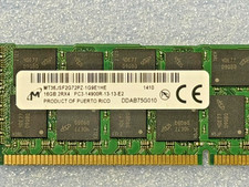 Lot of 6 Micron 16GB PC3-14900R DDR3-1866 ECC RDIMM Server Memory MT36JSF2G72PZ
