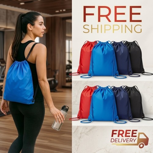 Premium Drawstring Bag Sports Gym Sack Swim School PE Kit Shoe Bag