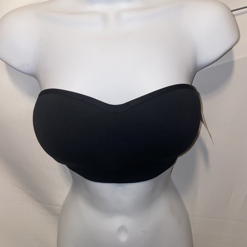 Fascia senza spalline On Gossamer in cotone nero senza cuciture taglia small