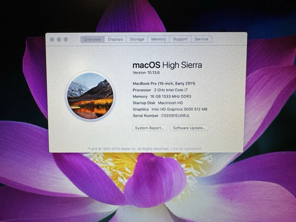 "Apple MacBook Pro 2011 2 GHz cuatro núcleos 16 GB de RAM Intel 15,4"" 1 TB SATA disco" Foto 3 de 4