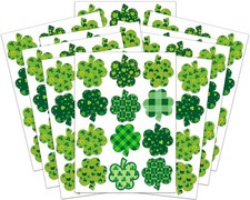144 Pcs Shamrock Stickers for Kids, 8 Different Designs St Patricks Day Stickers