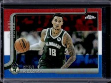 2025-26 Topps Chrome Kyle Kuzma Red, White & Blue Refractor #118 Bucks
