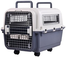 Elevon Plastic Kennels Pet Carrier Rolling Plastic Airline Approved Wire Door Tr