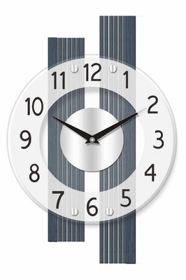 AMS -Wanduhr Anthrazit Funk 41cm- 5876 Moderne Wanduhr mit Funkwerk, Funkuhr, ba