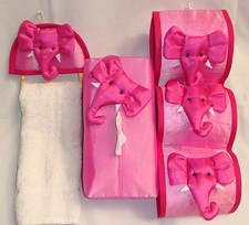 Handmade 3 piece Elephant Bathroom Set many colours Brand New 