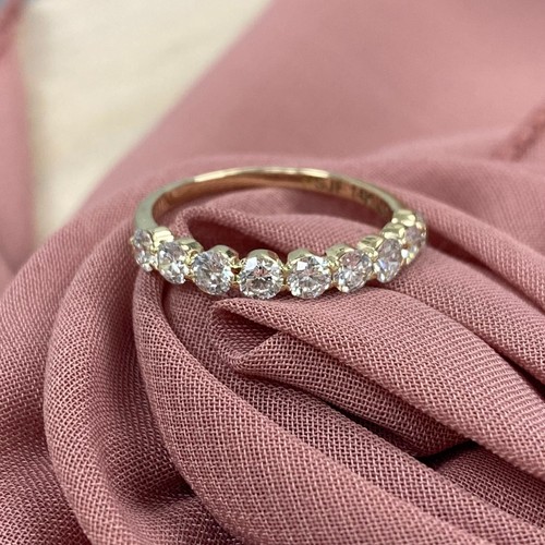 Bague anniversaire en diamant cultivé en laboratoire 1 carat 9 pierres or 14 carats - Photo 14 sur 34