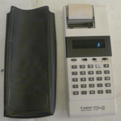 Canon TP-8 Pocket Printer Calculator +Case - Japan - TESTED